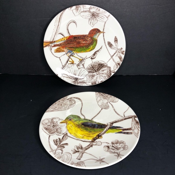 Williams Sonoma Other - 2 Williams-Sonoma Botanical Birds Salad Plates EUC